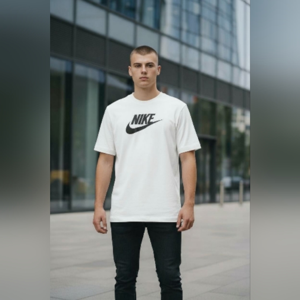 Men's New Athletic Print White T-Shirt 3XL